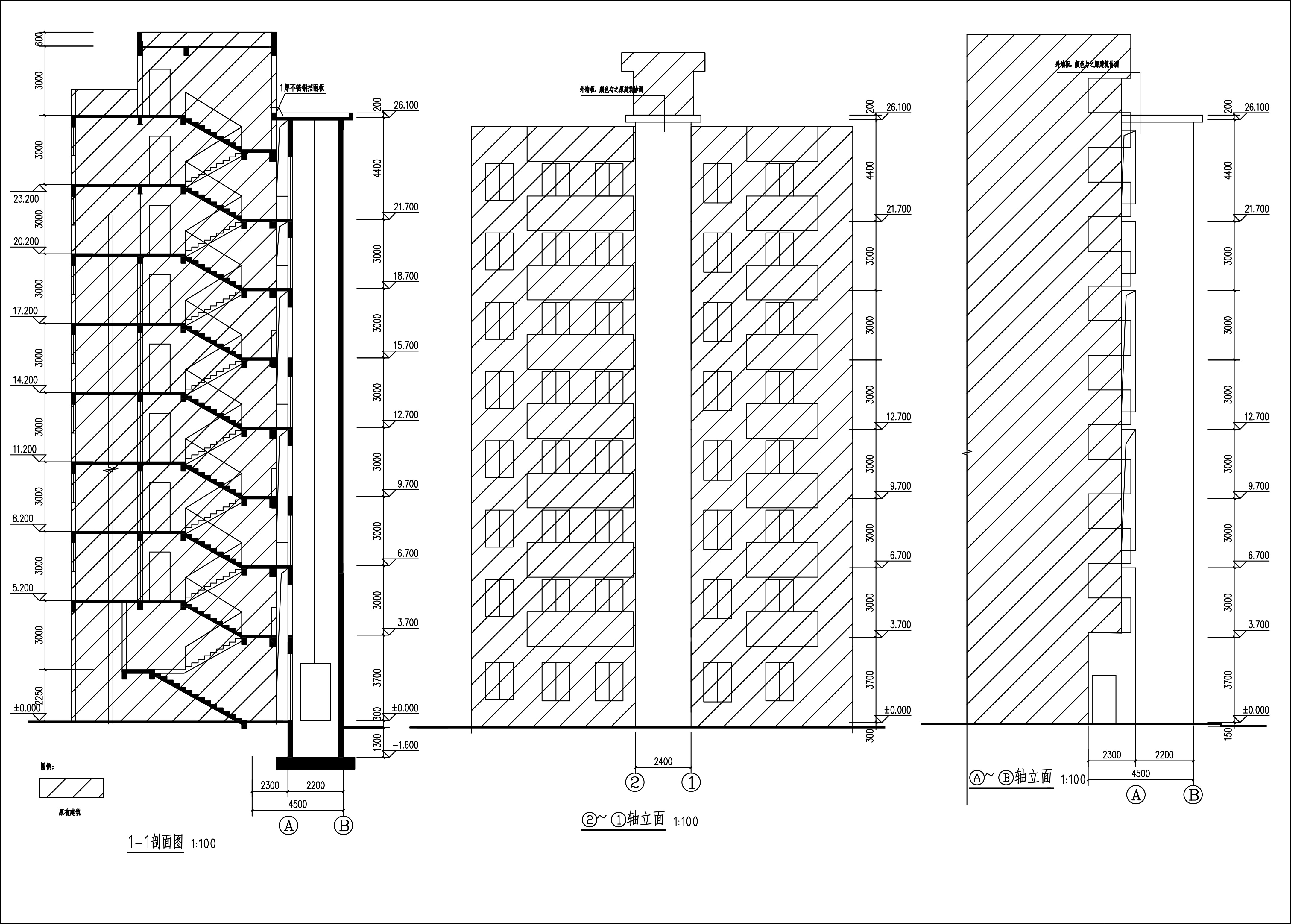 新城清遠(yuǎn)供電局宿舍電梯建筑圖_立面、剖面.jpg